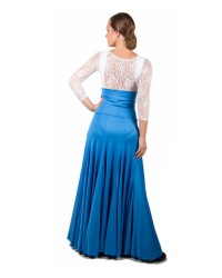 Faldas Flamencas 8 Godet, Cintura Alta <b>Color - Azul, Talla - XS</b>