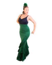 Faldas Flamencas Salón Cintura Alta <b>Color - Verde, Talla - XS</b>