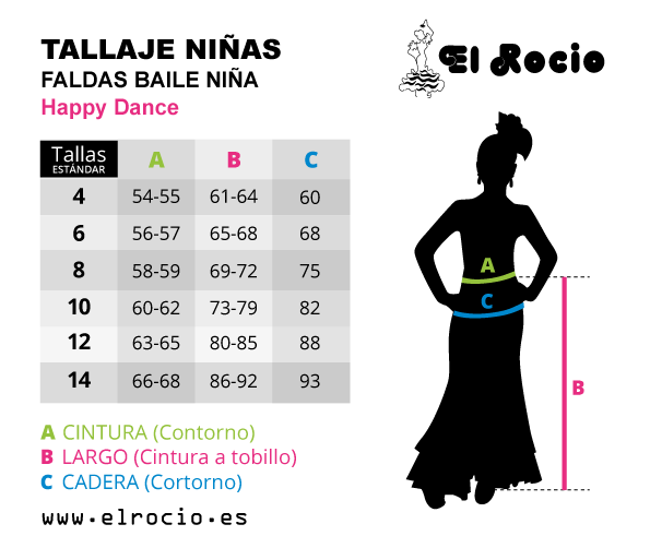 tallas de faldas de happy dance